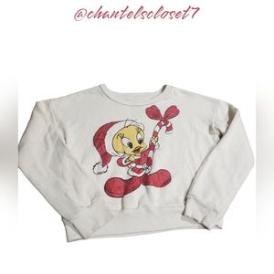 🏷2 Fo2 $20!!🏷Warner Bros. Looney Toon Brand Santa Tweetie Bird Sweater - Kids